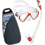 Cressi Ranger Schnorchelset - Schnorcheln Set mit Schnorchel und Taucherbrille, wasserdichte Tauchmaske Anti-Fog Anti-Leck aus Gehärtetem Glas, mit 3-Kanal Premium Dry Schnorchel für Erwachsene