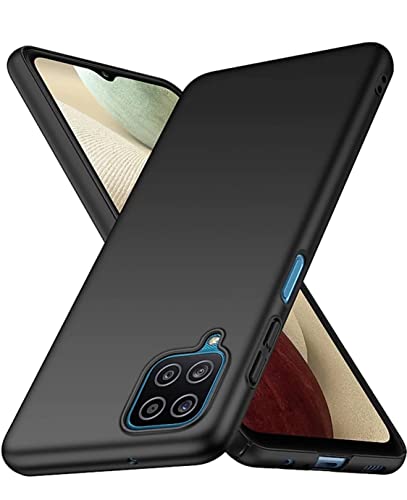Image of Mobile Back Cover Case for Samsung Galaxy A12 (Silicone Case|CameraProtection|Black SC1510)