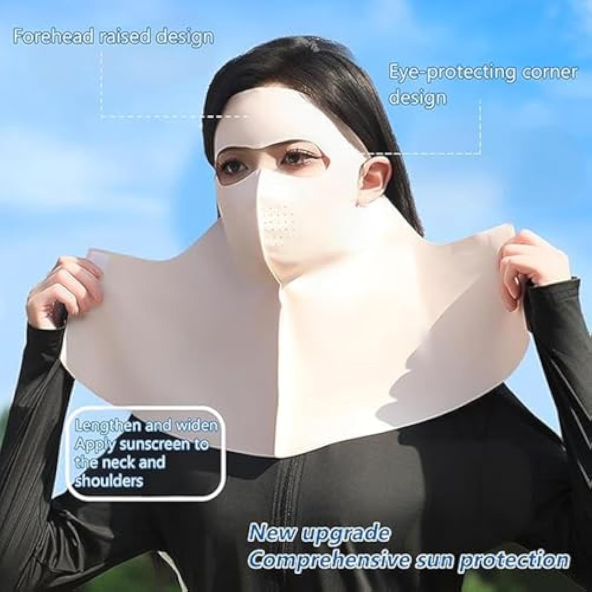 Full Face Mask for Sun Protection, 3D Cover UPF 50+