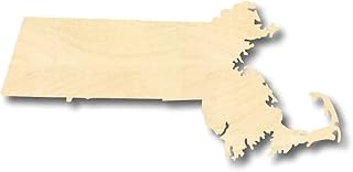 Massachusetts Wood Craft,Unfinished Wooden Cutout Art,DIY Wood Sign, Inspirational Farmhouse Wall Plaque,Rustic Home Decor for Bedroom Living Room Wall Kitchen Home