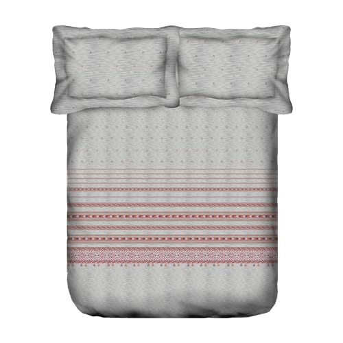 Image of MYTRIDENT Sanskriti Cotton Bedsheet for Double Bed, Gifting Collection King Size - Kullu Shawl Grey
