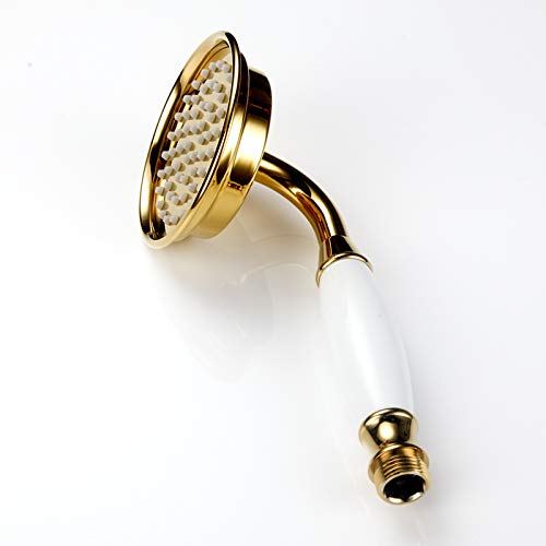Cabezal de ducha manual tradicional Shile oro redondo miniatura 6