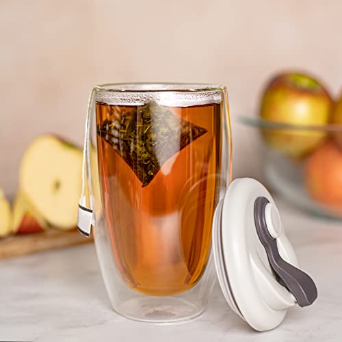 Birchland Double Wall Glass Coffee Or Tea Mug With Lid 18 Oz. Travel Coffee Mug, Insulated Coffee Tumbler Set Of 2 #TOP3