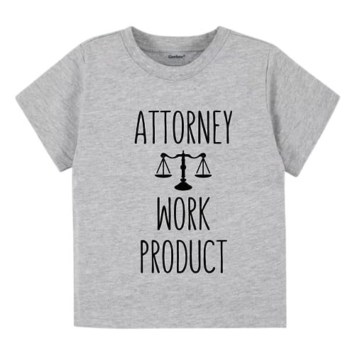 Image of Attorney Work Product Baby Onesie® Kids Shirt for Lawyer Graduation Lawyer Parents 443 (Short Sleeve Heather Grey, 5T)