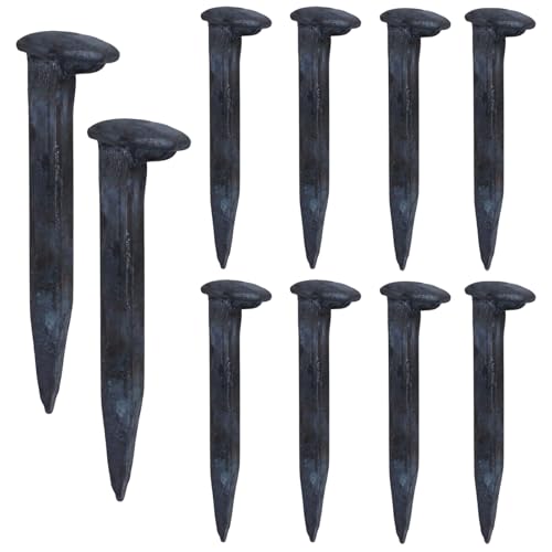 MYRIONT 10PCS Railroad Spikes 4.72 Inches Carbon Steel Railroad Spike Heavy Duty Rustic Utility Hooks with Rust for Railroad Ties Tent Stakes DIY Metal Projects Industrial Decor