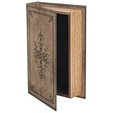 PRESSINART Vintage Buch Aufbewahrungsbox Faux Book Box Bräunlich Gothic Muster 9,1 x 5,9 x 2 Zoll Dekorative Organizer Für Schmuck Andenken Kleine Schätze Hochzeits Erinnerungen Wohnraum Dekoration
