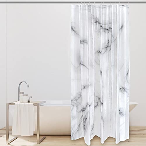 Rideau de douche marbre blanc imperméable rideau baignoire - 3