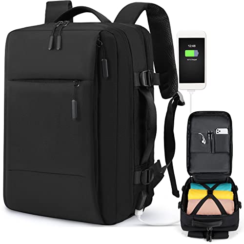 Travel Backpack 15.6 inch Flight Approved Carry On Luggage Backpack Expandable Laptop Backpack for Men Women Business Overnight Weekender College Backpack with USB Charging Port, B image 4