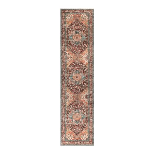 Yamaziot DD-FYRCA-ORG28 Washable Runner Rug, 2X8 Non-Slip Boho Vintage Hallway Rug Runner thumb #1