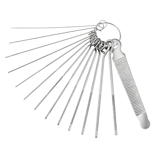 Guitar Nut File Set Steel Bridge Saddle Nut Files Guitar Nuts Slotting Files 13 Neddles Set Luthier Tool Kit for Instrument String Guitars Bass