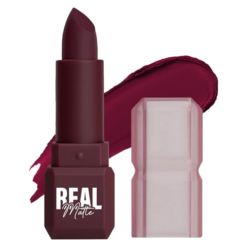 Image of Mila Beaute Real Matte Lipstick | Enriched With Rosehip Extract | Ultra Matte Finish & Long Lasting I Single Swipe, Lightweight & Comfortable - 23-MERLOT WINE