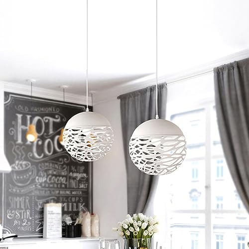 Lampe suspendue ronde en fer E27 pour éclairage de chambre