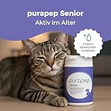 purapep Senior Power Pulver– 5-Fach Nährstoffkomplex mit Molkenprotein, Omega-3, Taurin & Vitaminen für Hunde & Katzen Senioren – Muskelaufbau & Fitness-Booster im Alter – 100 g