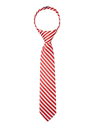 Jacob Alexander Young Boys' Candy Cane Stripe 11 inch Pre-Tied Zipper Neck Tie