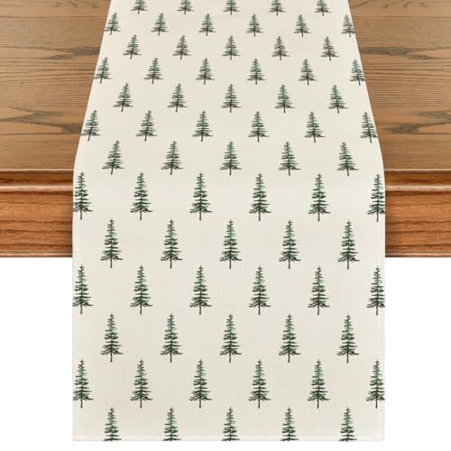 Image of Artoid Mode Xmas Tree Christmas Table Runner Home Party Decor 13x72 Inch