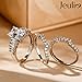 Jeulia 3 PC Wedding Ring Set 5.2ct Radiant Cut Moissanite Engagement Ring for Women 925 Sterling Silver Ring Cubic Zirconia Diamond Eternity Bands Anniversary Promise Ring Bridal Set (9)