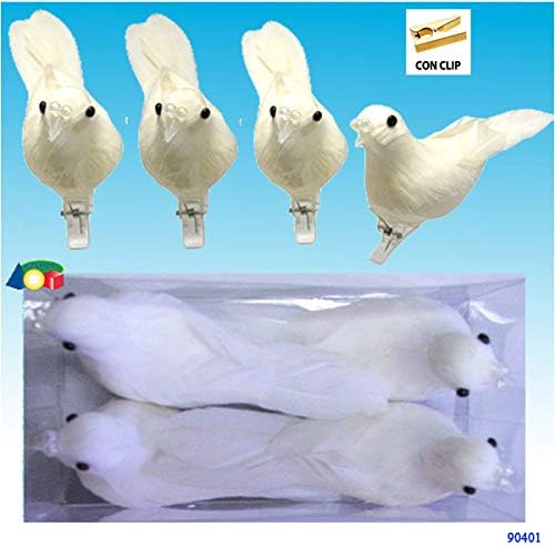 Givi Itali 11Cm Doves with Pearls and Clip (Pack of 4, One Size)