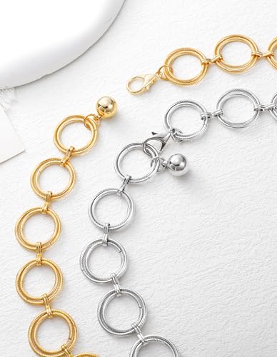 VONMELLI 2 Pack Waist Chain Belt for Women Fashion Ladies Body Waist Metal Belts for Dress Jeans3