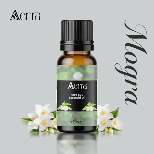 Image of Aerra Mogra Essential Oil 15ml | Diffuser 100% pure steam-distilled. Triple-tested purity. Amber glass + dropper. Soft floral aroma. Diffuser, aroma lamp, skin & hair. Potpourri. Vegan. Daily use.