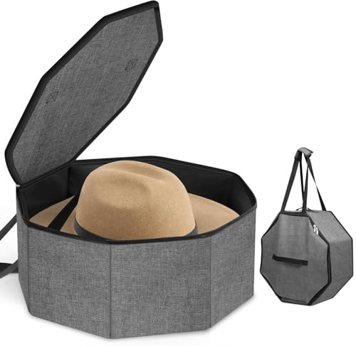 Estojo de Viagem para Chapéus, Caixa Organizadora de Chapéus, Porta-Chapéus, Caixa de Chapéu para Viagem E Armazenamento, Porta Bone, para Chapeu Cowboy/Chapeu/Chapeu Masculino/Chapeu Feminino