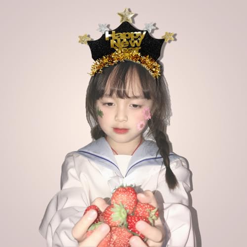 BinaryABC Happy New Year Headband Tiara, Eve Hair Hoop Hairbands Headdress Accessories, 2025 Party Supplies - Image 4