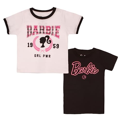 Barbie Girls T-Shirts 2-Pack, Short Sleeve Tees 2-Pack Bundle Set for Girls - Main Image