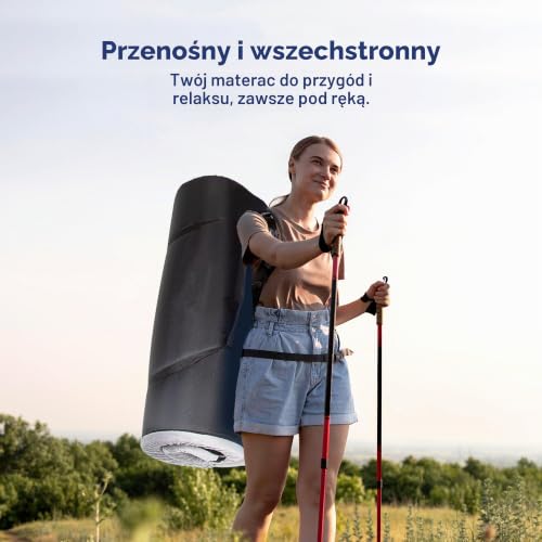 MKS Przenośny materac kempingowy | materac kempingowy z pianki memory | lekki materac podłogowy | mata do spania z wodoodporną powłoką | materac do spania | mata karimata na kemping | składany materac