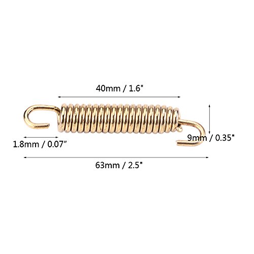 Qiilu 6 stücke Edelstahl Schalldämpfer Auspuffrohr Feder Haken für Motorrad Roller ATV(Gold)