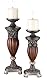 OK Lighting Kerzenhalter Set, 40,6 cm - Elegantes Design aus Holz und Polyresin - Ideal für Heimdekoration wie Geburtstage, Hochzeiten oder Dinner