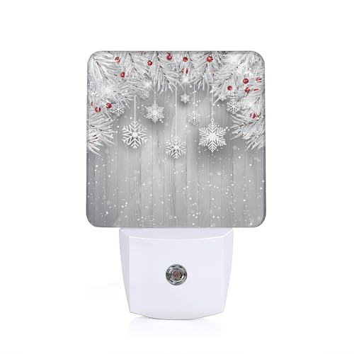 Image of YASHILAIYA Christmas Night Light,Snowflake Winter Night Lights Plug into Wall with Dusk to Dawn Light Sensors Nightlights for Bedroom Bathroom Hallway Kitchen Gifts Ideal for Girls Women