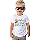 Geburtstags T-Shirt für Jungen 1-6 Jahre Birthday Boy Kinder Shirt Niedliches Cartoon Druck Tshirt Sommer Kurzarm Top Baumwolle Kinderkleidung Baby Geburtstagsparty Outfit(Weiß 6 Jahre)
