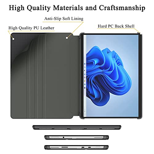Soke Case For Microsoft Surface Pro 8-13 Inch (2021 Release), Protective Shockproof Stand Folio Case & Multi- Viewing Angles, Compatible With Type Cover Keyboard For Surface Pro 8 Tablet, Black #TOP2