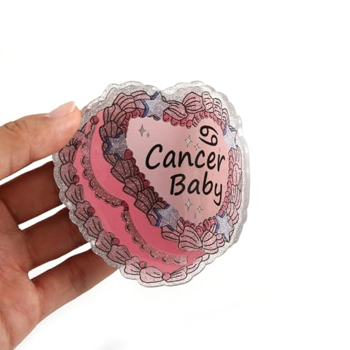 Cancer Baby Acetate Hair Claw, Personalized Acetate Hair Clip Mother Day Gift Birthday Present Pink and Silver