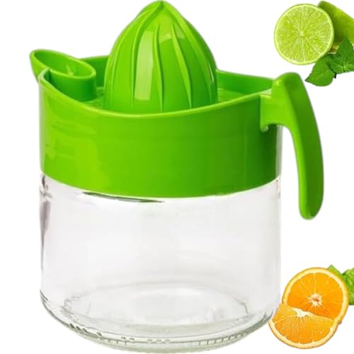 Pro Home Manual Juicer Lemon Squeezers 300 Ml Orange Citrus Lemon Lime Fruit Press Squeezer With Glass Jug Hand Press Juice Squeezer (Green, 300ml)
