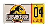 placa jurassic park Aluminio con sello de metal / grabado en relieve