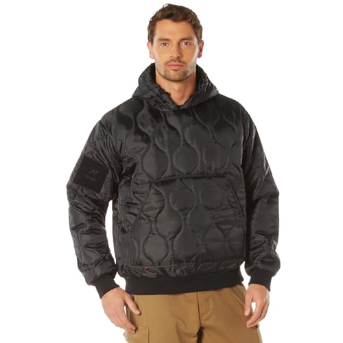 Rothco Quilted Woobie Hooded Sweatshirt, Black, L