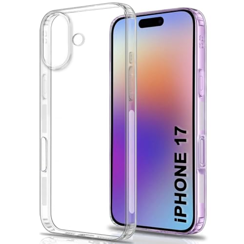Image of COVERBLACK Soft Rubber Silicon Clear Case Back Cover Compatible for i Phone 17 - Transparent