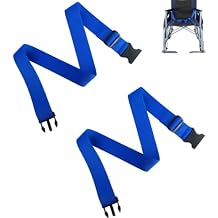 Wheelchair Safety Strap Seat Belt,Adjustable High Chair Safety Harness,Patients Cares Safety Strap,Chair Strap for Elderly/Adults/Kids 2PCS-Blue