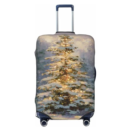 Christmas Tree With Twinkling Lights Elastic Travel Luggage Covers Dustproof Scratch-Resistant Suitcase Protector Fit 22-24 Inch