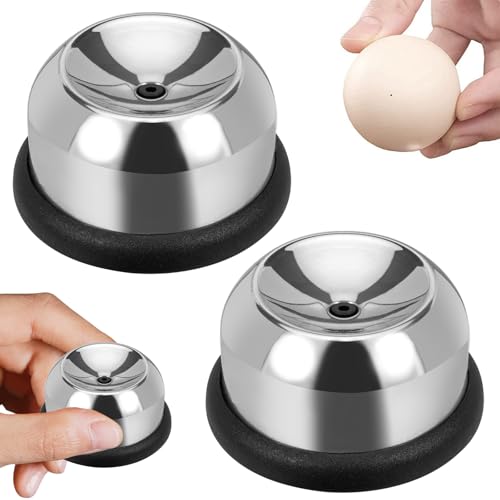 Paquete de 2 punzones para huevos, punzones,ponche de huevo, recogedores de huevos de acero inoxidable negro, extractor de huevos