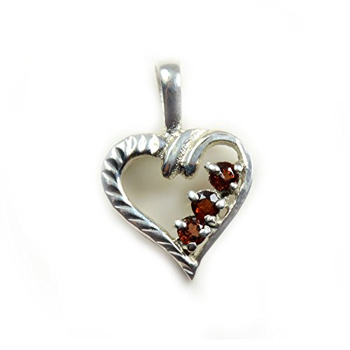 Pendentif en grenat et argent sterling véritable pour femme