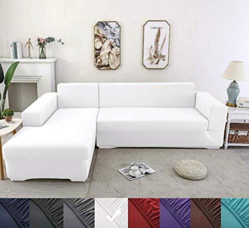 Youjoy Funda de Sofá Elástica - 1/2/3/4 Plazas Funda Sofá Chaise Longue en Forma de L Necesita Comprar 2 Piezas