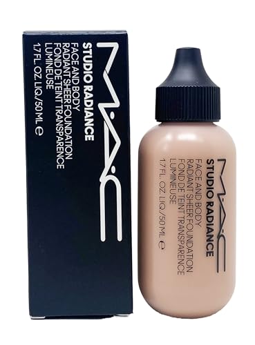 M.A.C Studio Radiance Face and Body Radiant Sheer Foundation - W4 (Rosy beige with rosy undertone for medium skin) 1.7 Fl Oz / 50 mL