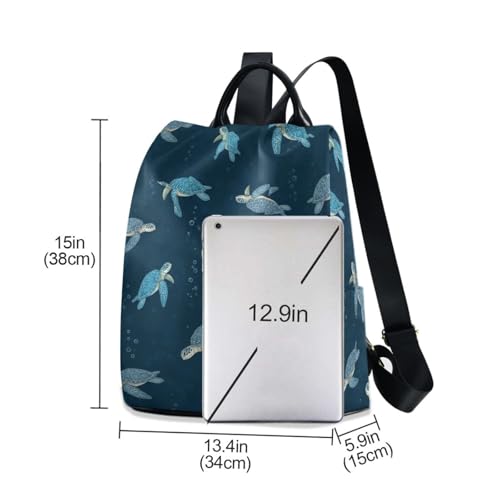 Sac à dos polyester imprimé Ancient Sea Turtles avec rangement multipoche - 6
