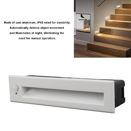 Luz de paso con sensor para pasillos y armarios empotrada en aluminio blanco 4000K 4
