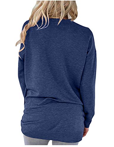 ONLYSHE Womens Crewneck Sweatshirt Casual Loose Fitting Tops Long Sleeve T Shirt