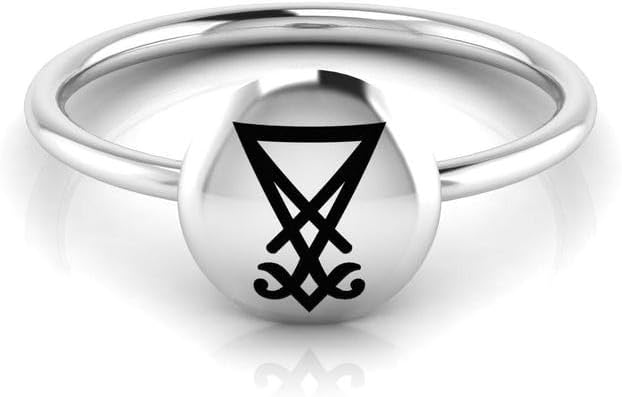 Sigil of Lucifer Ring | Sterling Silver Satanic Ring | Protection | Ring of Lucifer to Reclaim Your Life | Halloween, Oxidised, Gothic Ring