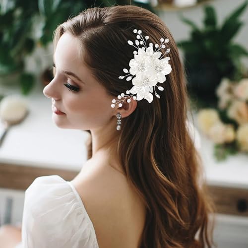 Accesorios de boda para cabello con clips florales miniatura 2