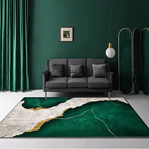 Dark Green Gray Marble Texture Rug