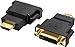Produktbild CableCreation HDMI zu DVI Adapter, [2-Pack] Bidirektionaler HDMI Stecker auf DVI Buchse, 1080P DVI zu HDMI Konverter, 3D, 0,15M Schwarz